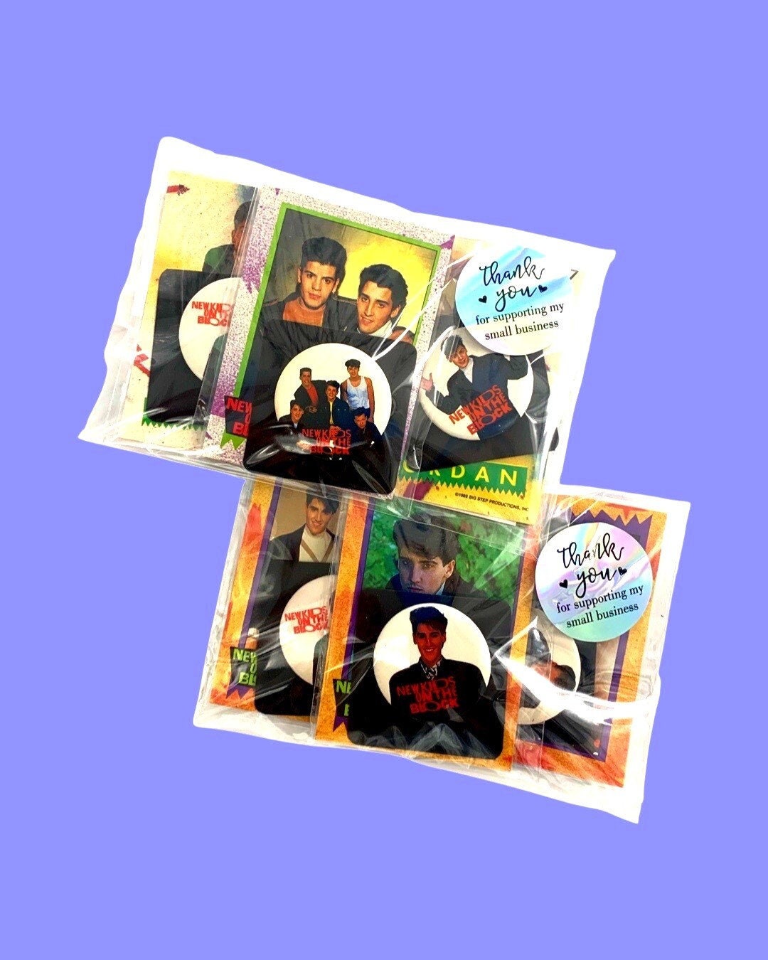 New Kids on the Block (Three Pack) 1.5 Inch Pin-back Buttons, NKOTB Fan Gift, NKOTB Buttons, New Old Stock Vintage Pins 1989