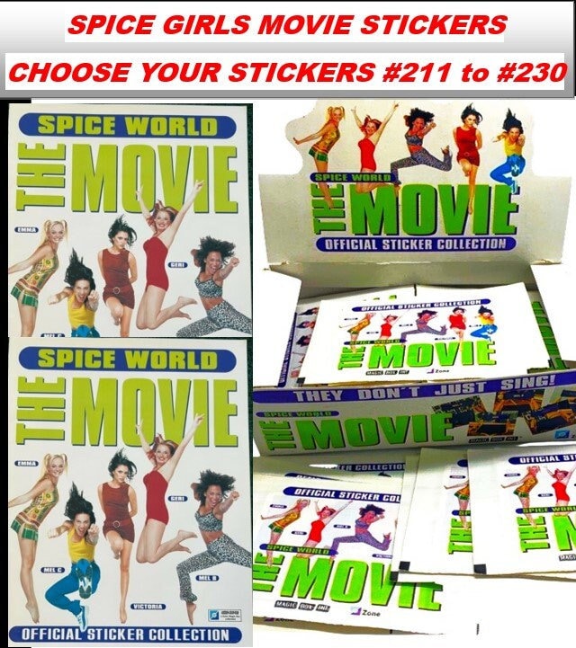 Spice Girls #211 to 230 Movie Stickers - Choose a Sticker