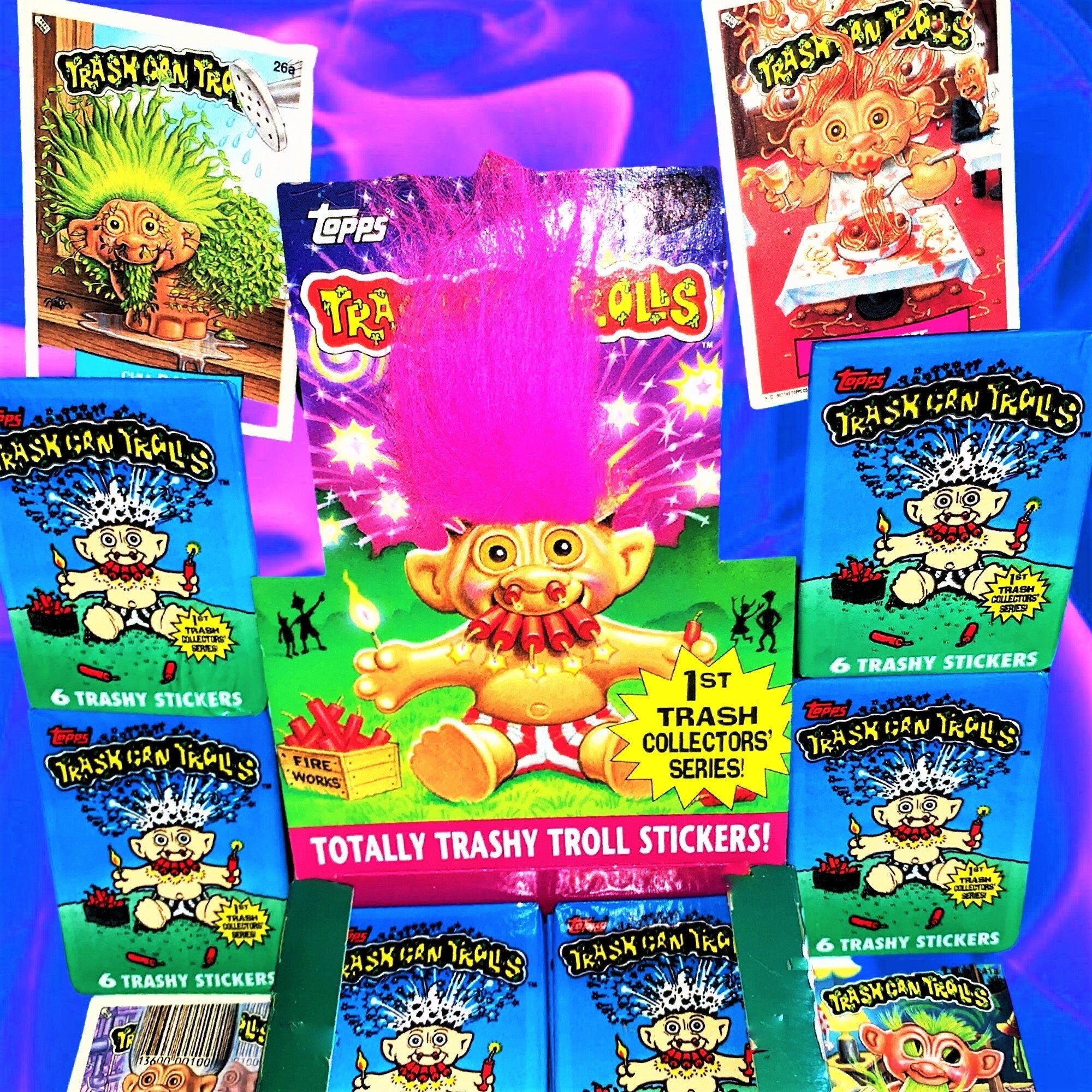 Trash Can Trolls Trading/Sticker Card Pack (1992), 90's Toys, 90's Stickers, Trolls