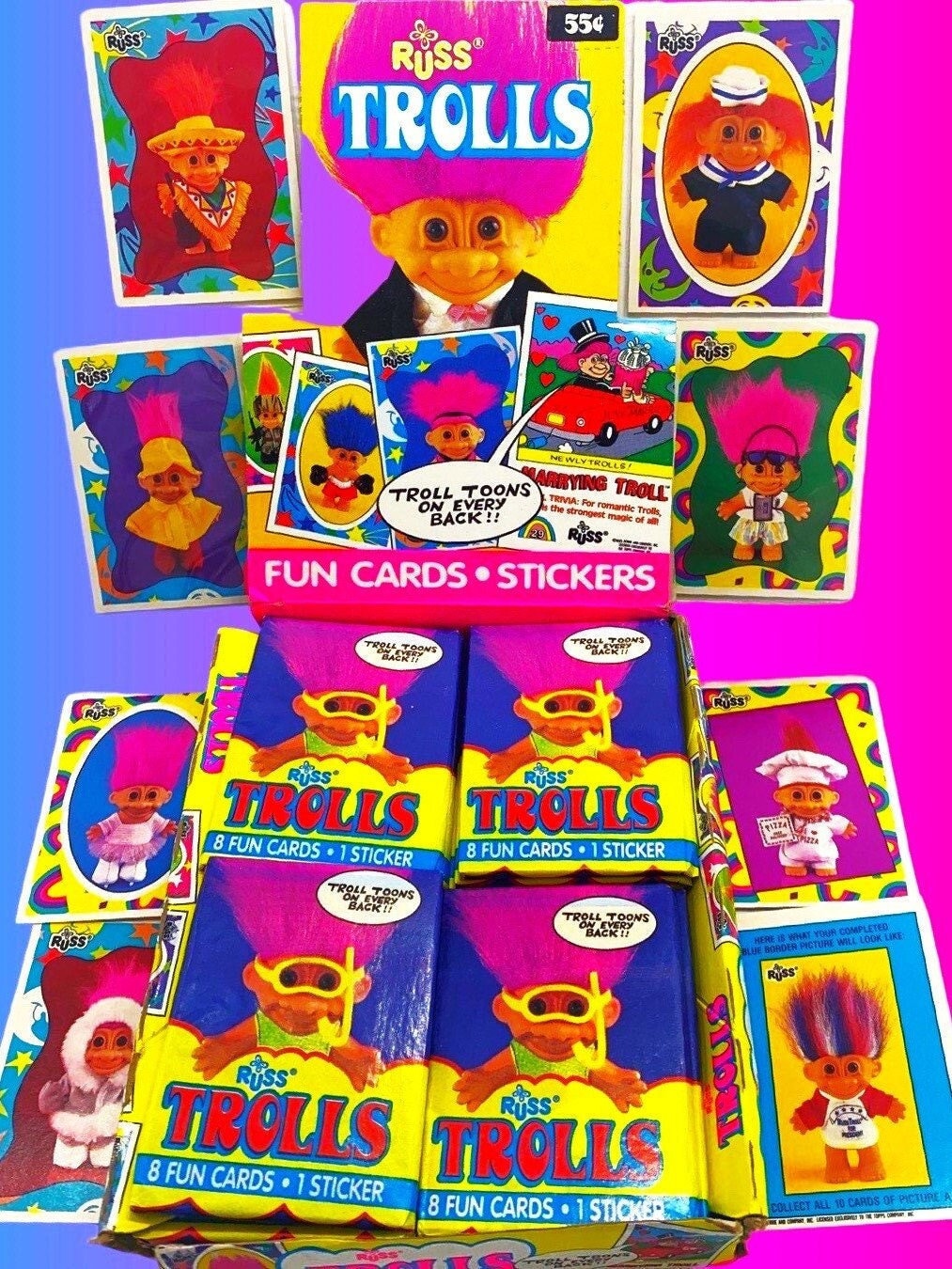 Russ Trolls Trading Card/Sticker Pack (1992)