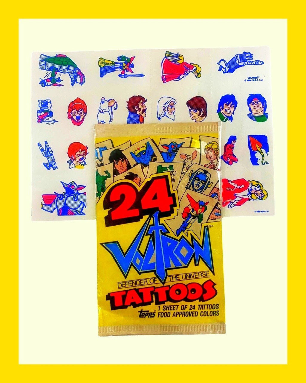 Voltron Tattoos Topps Tattoos 1 sheet (1984)