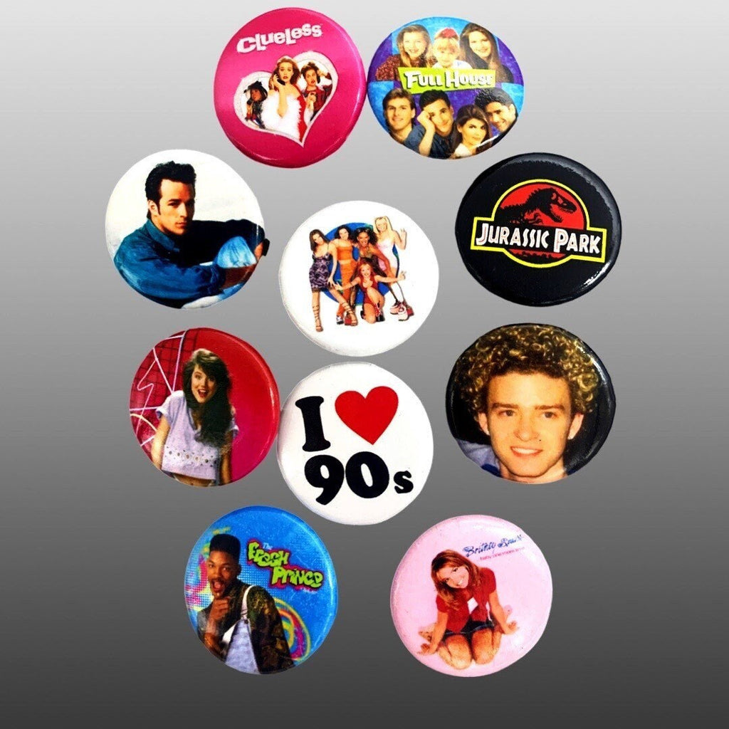 90s style Pinback buttons (Choose Your Faves) 90s pins, 90s party, Pinback Buttons