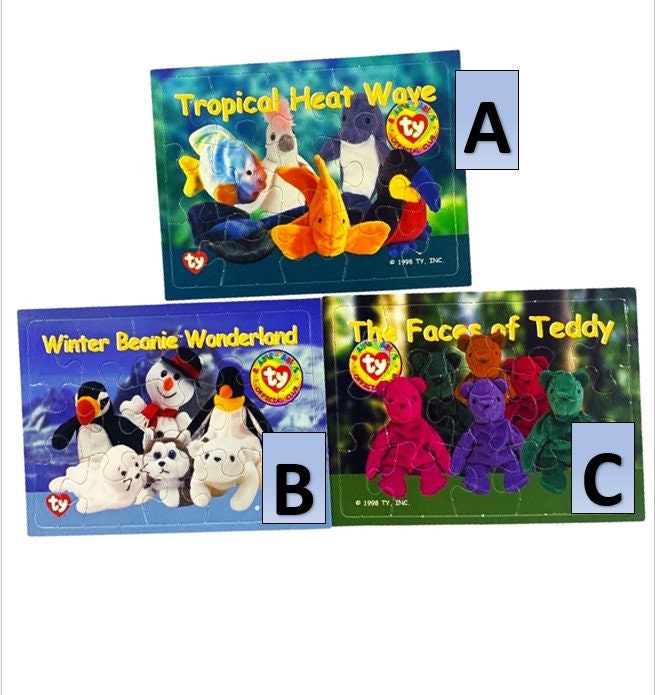 Beanie Baby Keepsake Mini Puzzle Card - Choose One (1998), Stocking Stuffers, Trading Cards