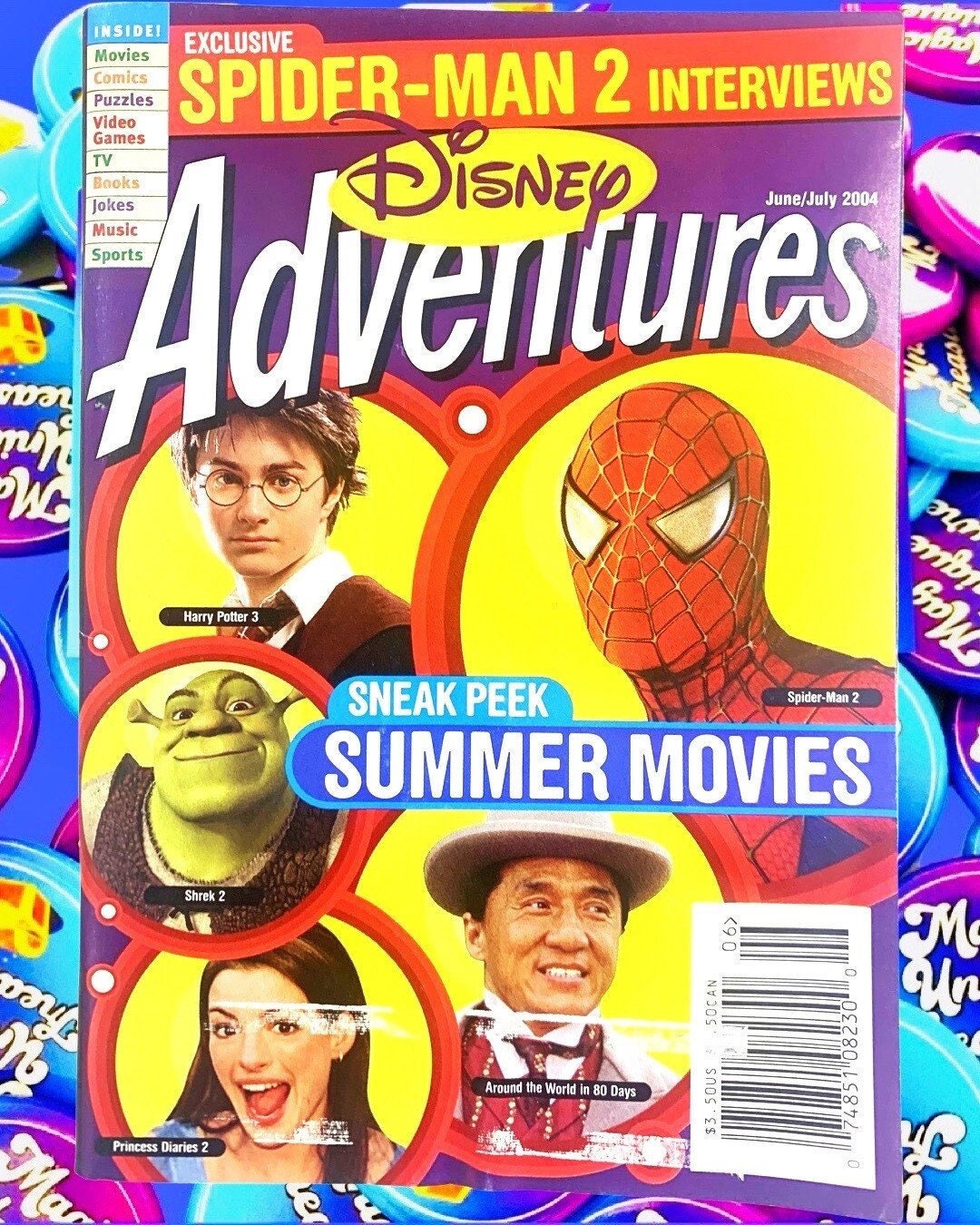 Spiderman 2 (2004) Disney Adventures Magazine, Harry Potter 3, Princess Diaries