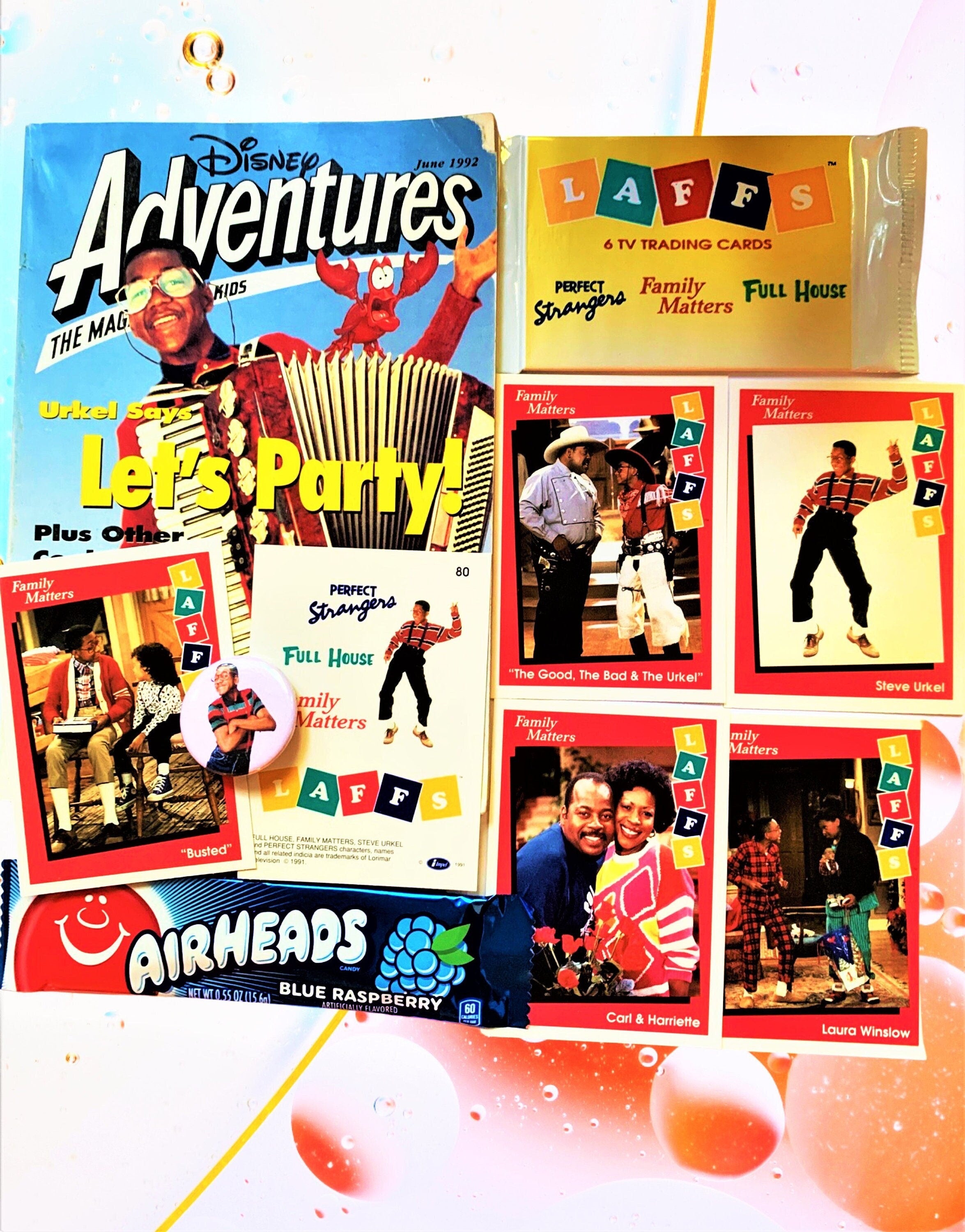 Family Matters Gift set, 90s gift, 1992 Disney pack, Disney adventure magazine, Steve Urkel, TGIF
