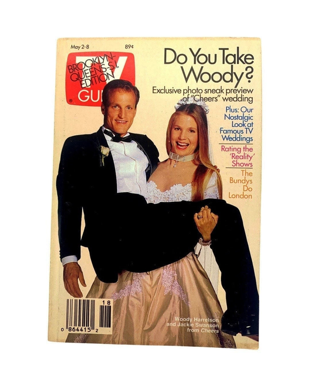 TV Guide 1992 Preowned, Woody Harrelson, Gloria Estefan, Weddings, Reality TV, Married with Children, MTV, 90s Nostalgia