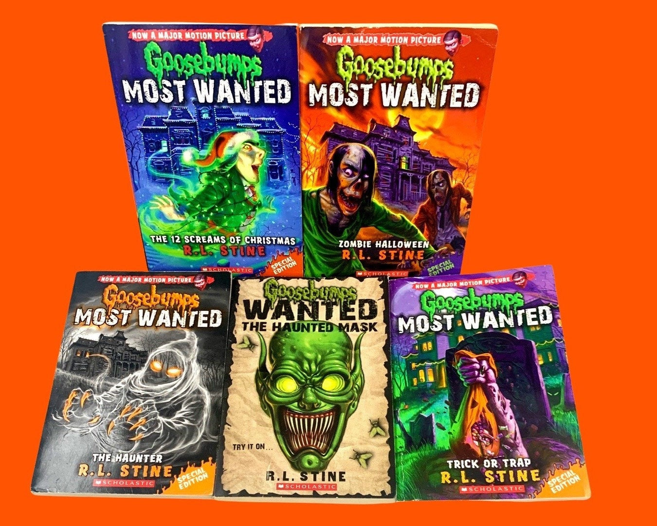 GOOSEBUMPS MOST WANTED - R L Stine Kids Horror Paperbacks, Throwback Retro Halloween Reads, Childrens Novel