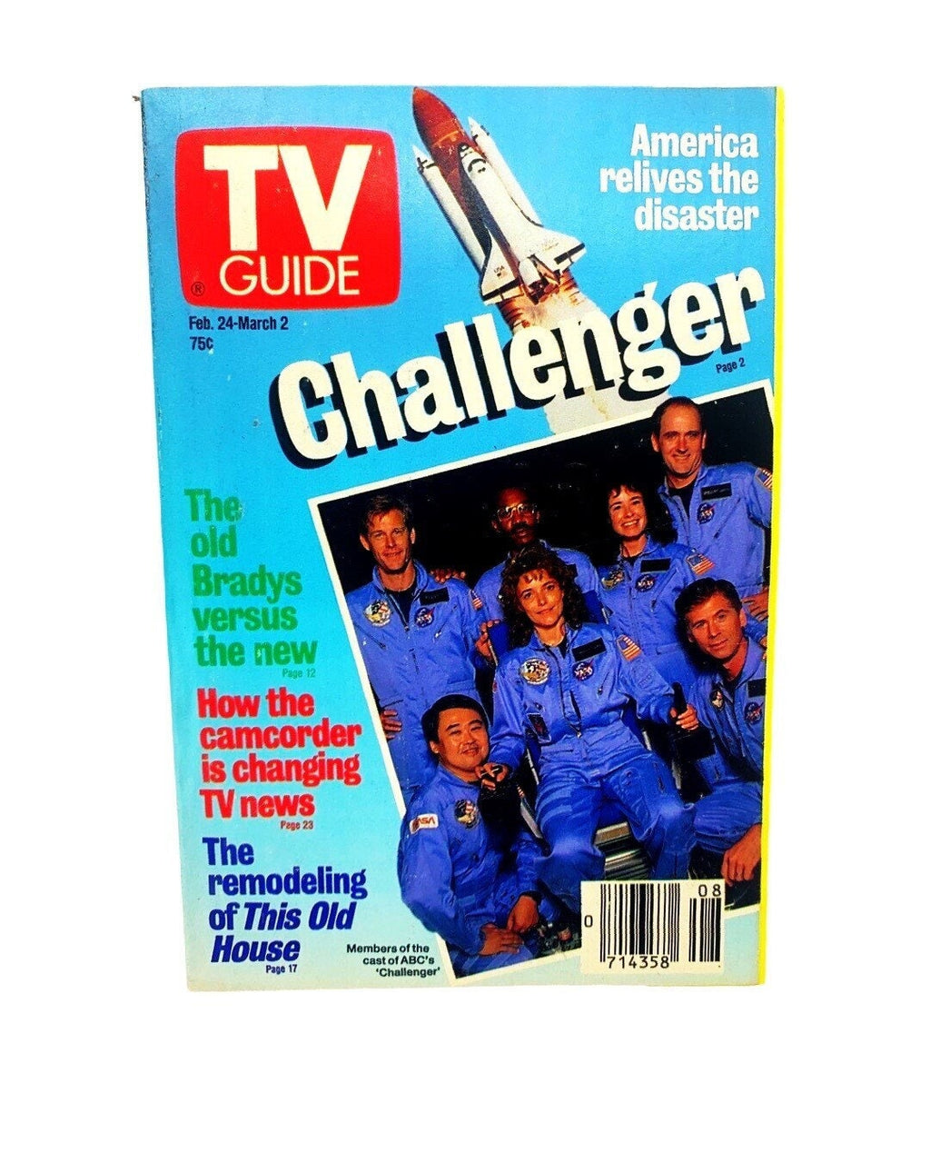 TV Guide 1990 Preowned, Challenger, Brady Bunch, Perfect Strangers, Sean Connery, Nostalgia Full House, Nostalgia