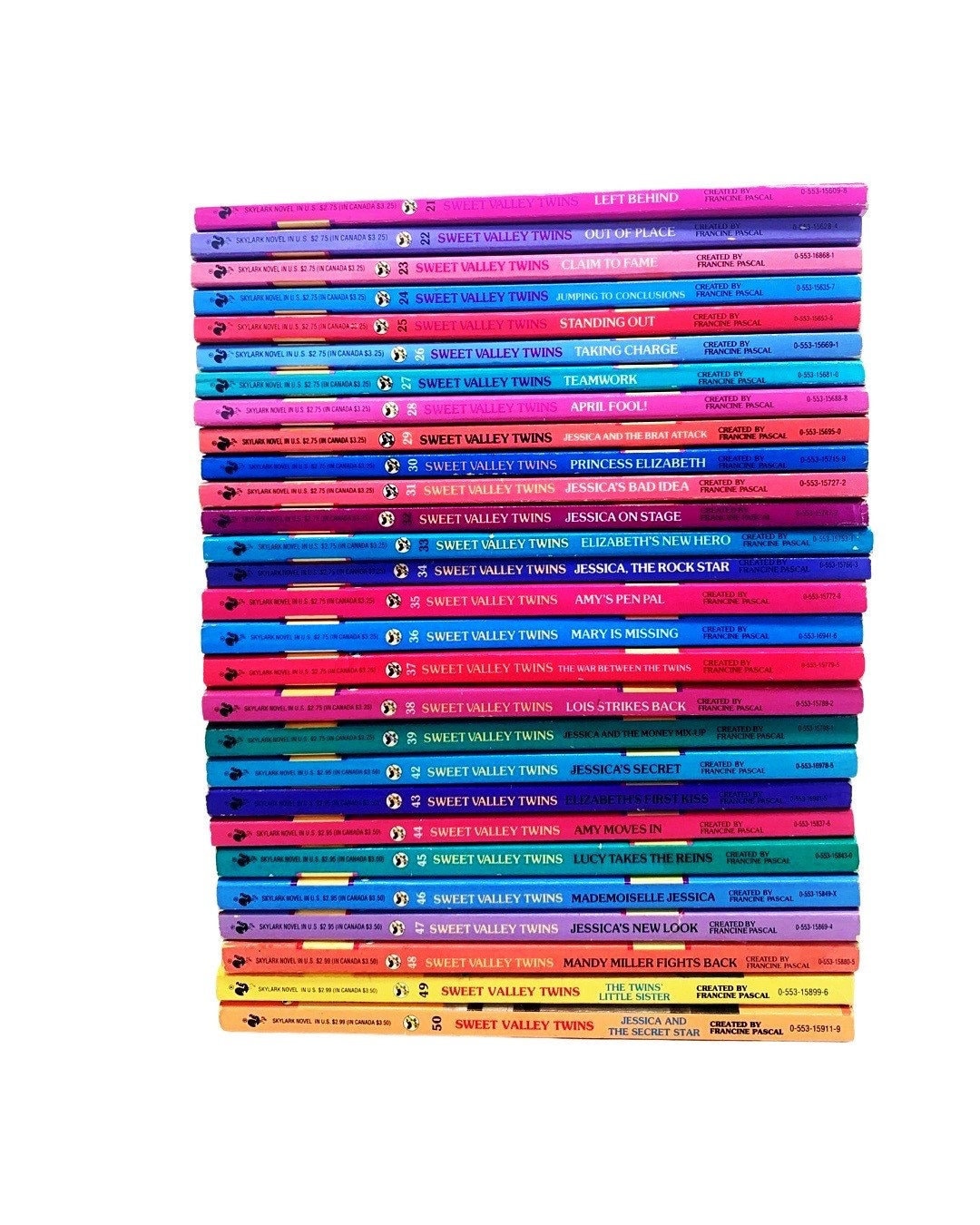SWEET VALLEY #21 to 48 TWINS edition, Choose a Title by Francine Pascal 80s Young Adult Fiction, 1988 Editions, Build your own Book Lot