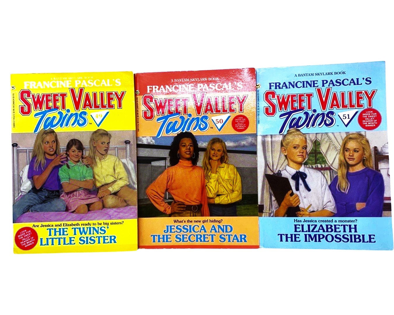 SWEET VALLEY #49-118 TWINS & Friends editions, Choose a Title by Francine Pascal 80s Fiction, 1988 Editions, Build your own Book Lot
