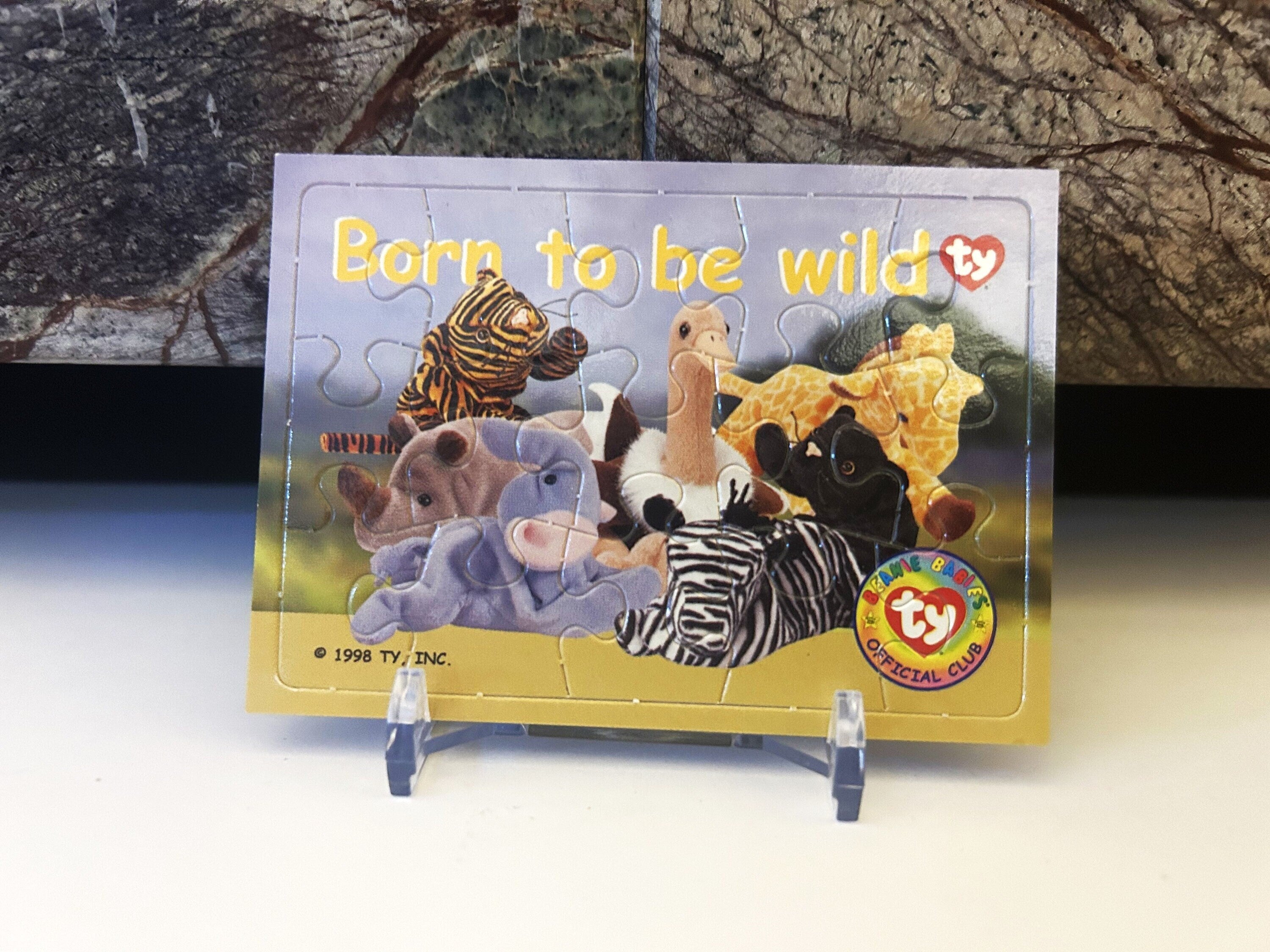 Beanie Babies Animals Wild Puzzle Card, 1998 Beanie Baby Trading Card