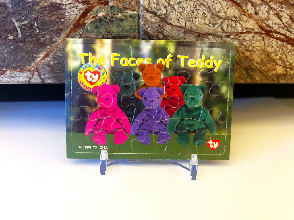 Beanie Babies Faces of Teddy Life Puzzle Card, 1998 Beanie Baby Trading Card