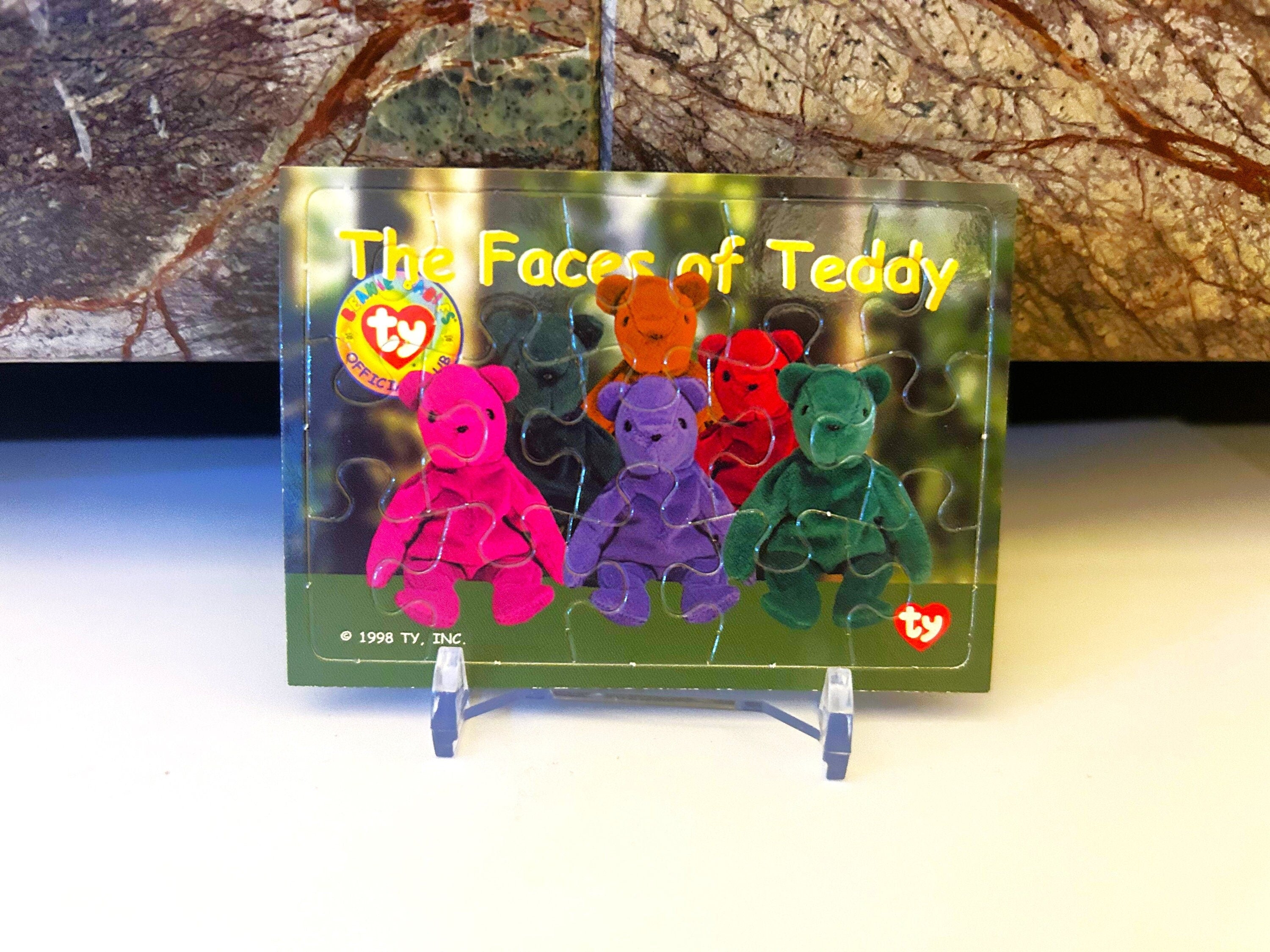 Beanie Babies Faces of Teddy Life Puzzle Card, 1998 Beanie Baby Trading Card