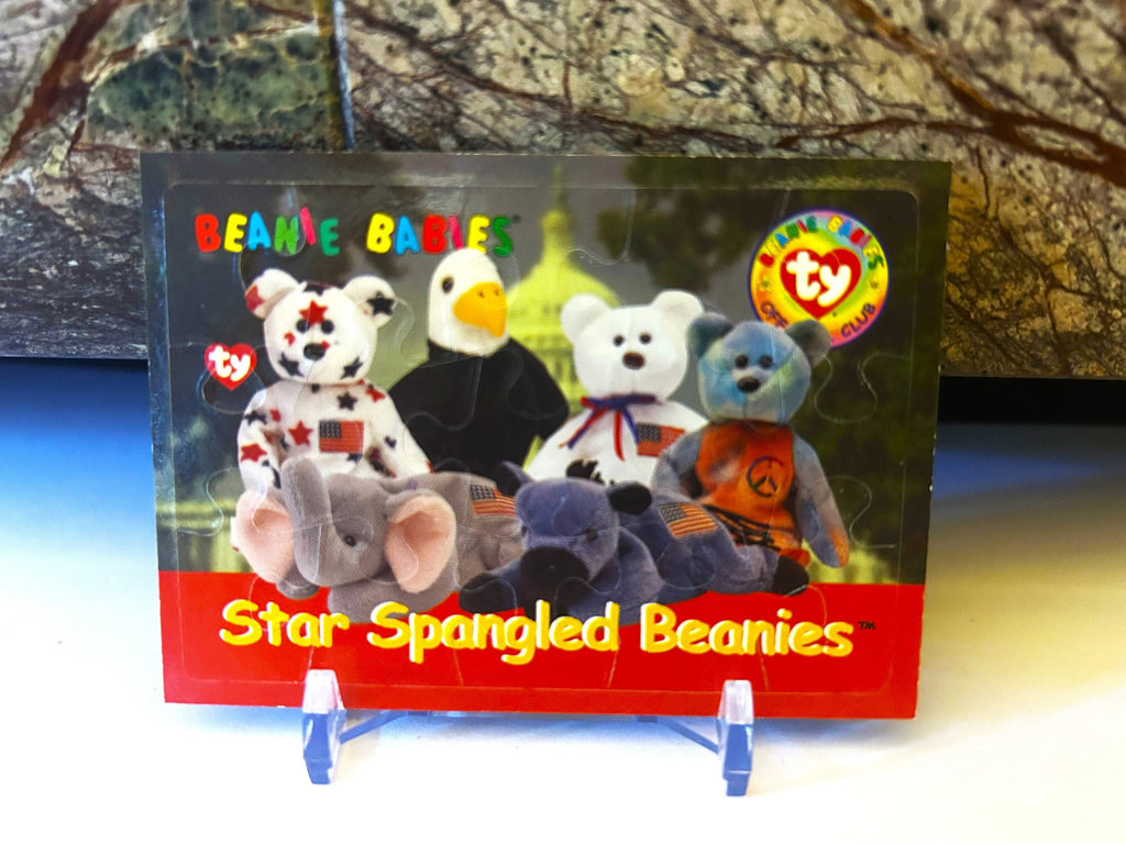Beanie Babies Star Spangled Beanies Puzzle Card, 1998 Beanie Baby Trading Card