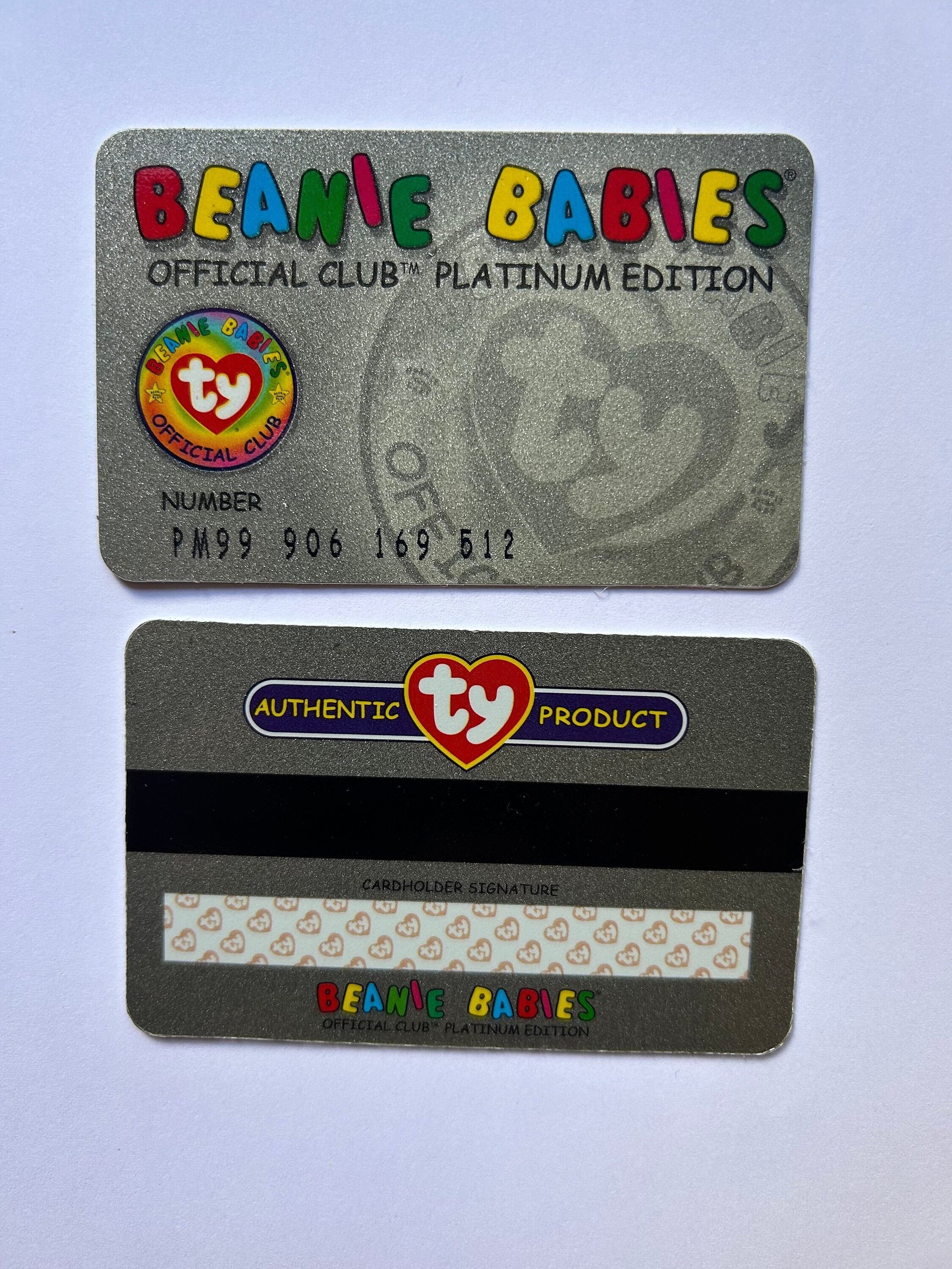Beanie Babies Official Club Platinum Edition Membership Card Vintage 1999, Stocking Stuffers