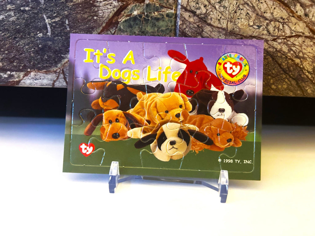 Beanie Babies Dogs Life Puzzle Card, 1998 Beanie Baby Trading Card