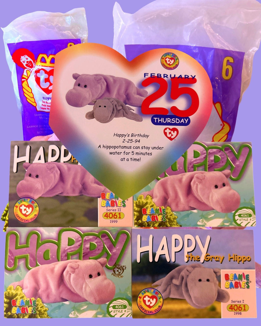 Happy the Hippo Collection Create your Own Beanie Babies Gift Set