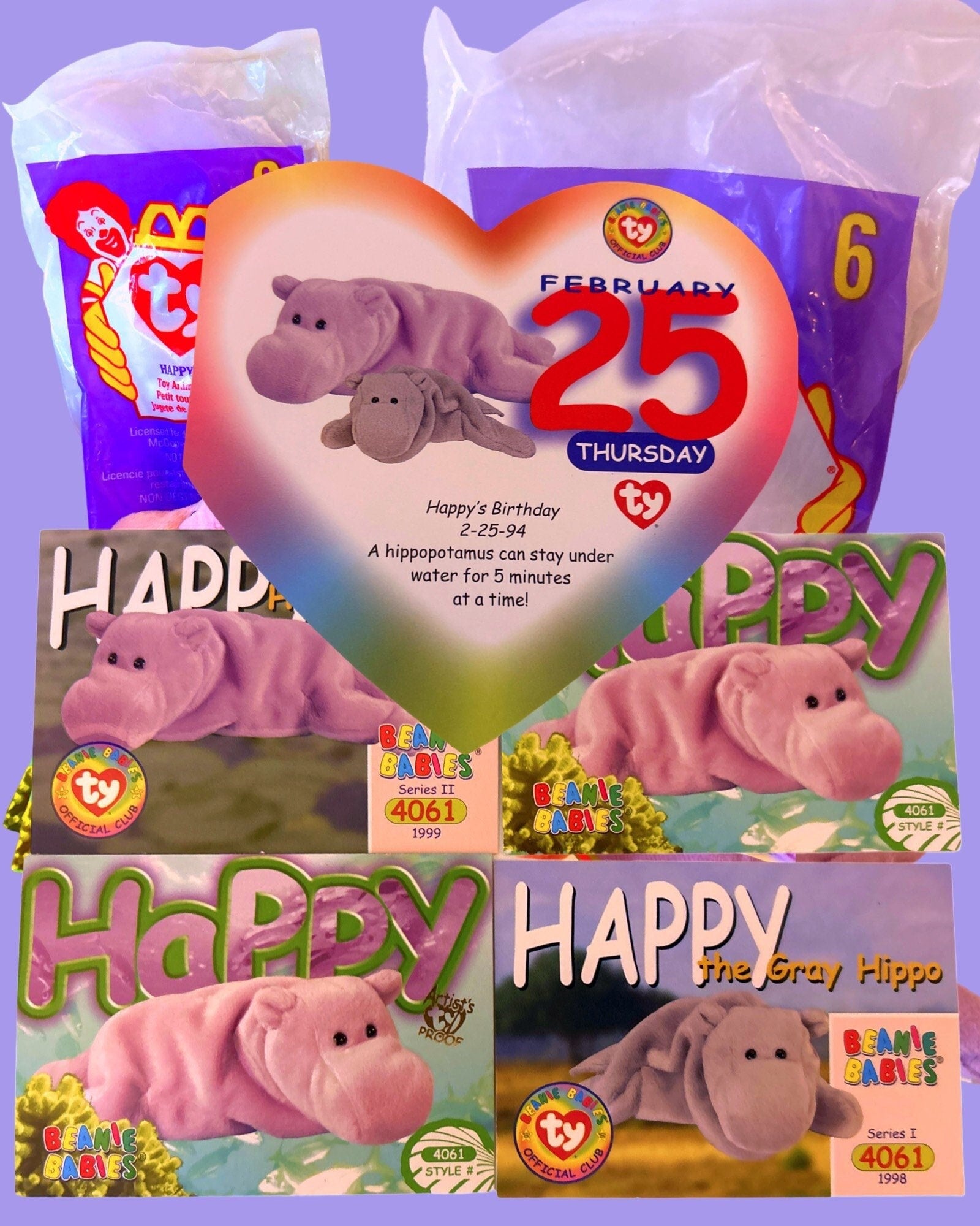 Happy the Hippo Collection Create your Own Beanie Babies Gift Set