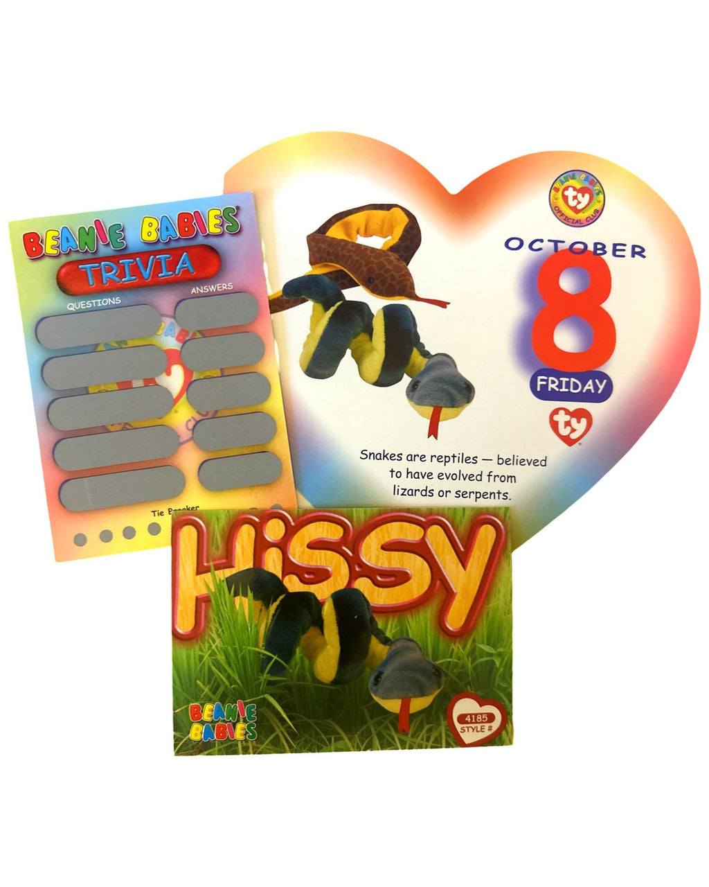 Beanie of the Day (October 8th) Hissy, Beanie Baby Birthday Telegram Treat, Stocking Stuffers, 90s gifts