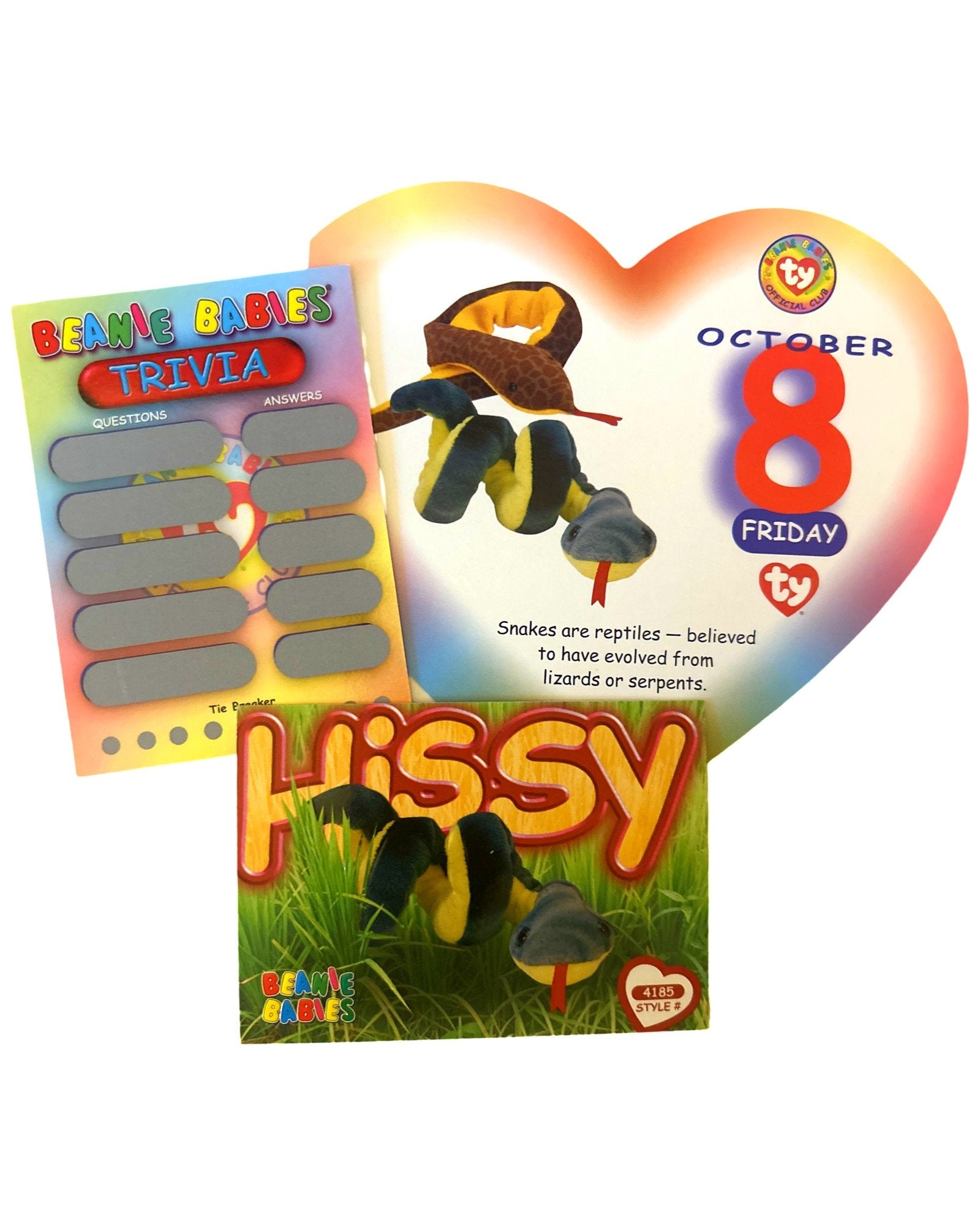 Beanie of the Day (October 8th) Hissy, Beanie Baby Birthday Telegram Treat, Stocking Stuffers, 90s gifts