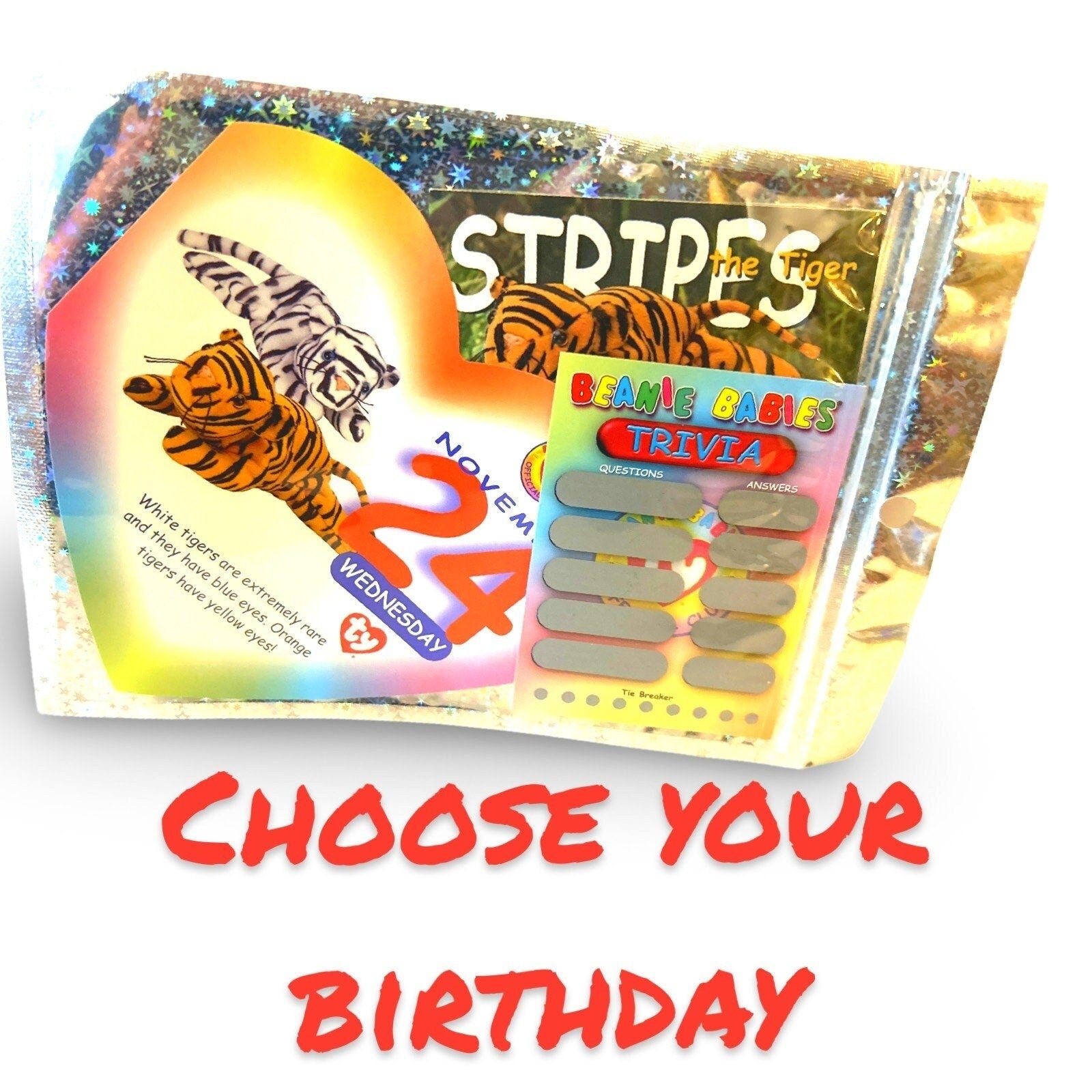 Beanie Babies Birthday Telegram Treat, Stocking Stuffers, 90s gifts