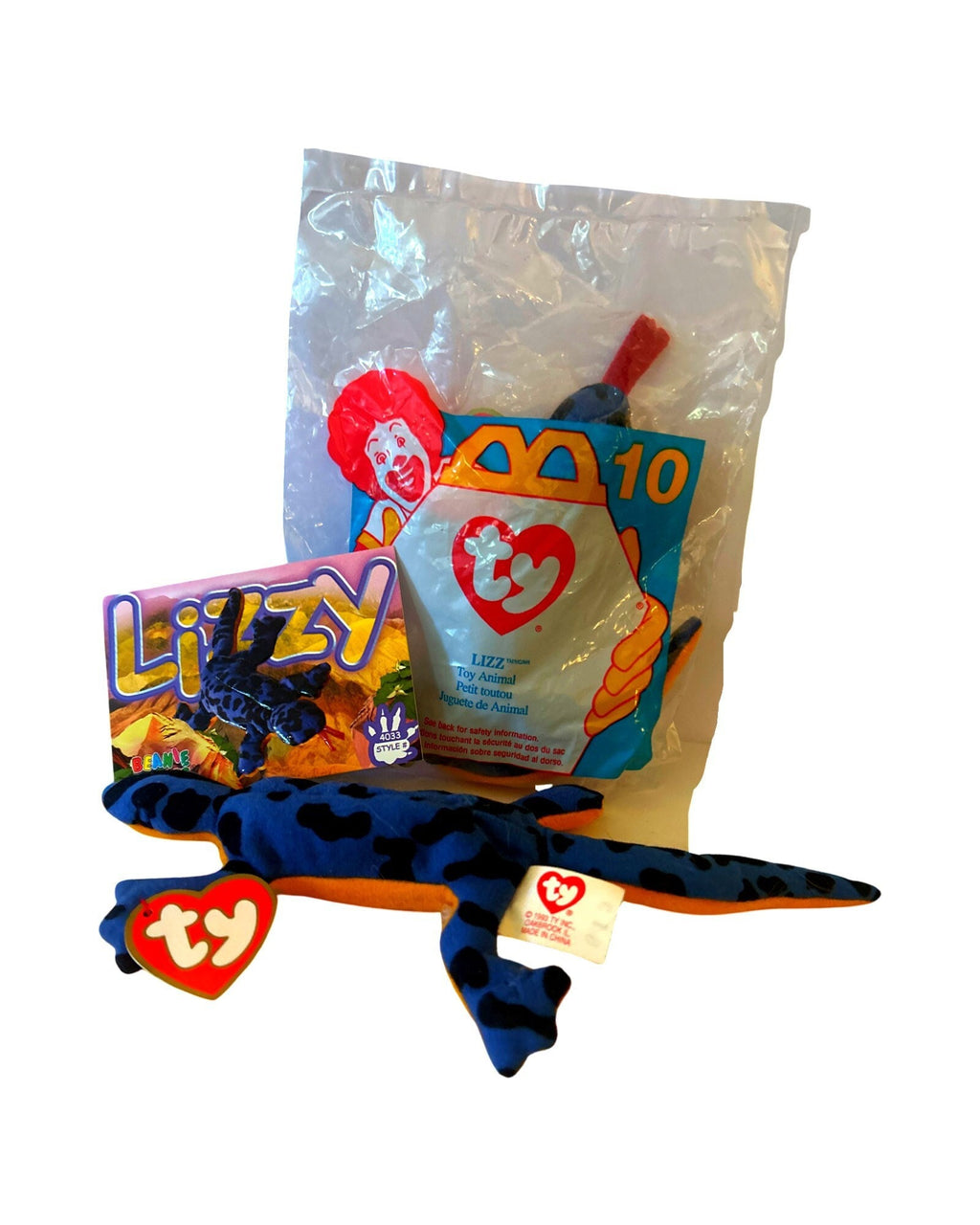 Lizzy the Lizard 8-inch Beanie Baby 1996 Gift Set