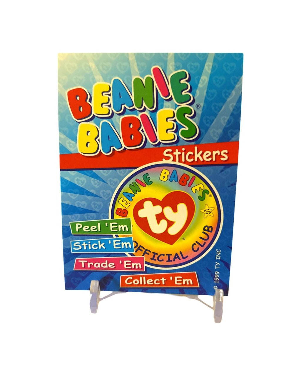 Beanie Baby Sticker Card, Bubbles, Swirly, Goochy, 1999, Stocking Stuffers, 90s gifts
