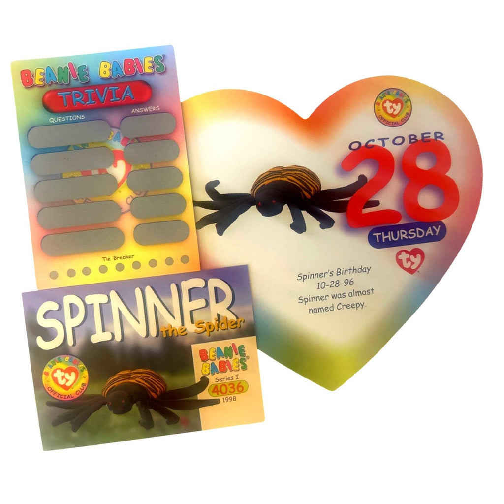 Beanie of the Day (October 28th) Spinner the Spider, Beanie Baby Birthday Telegram Treat, Stocking Stuffers, 90s gifts