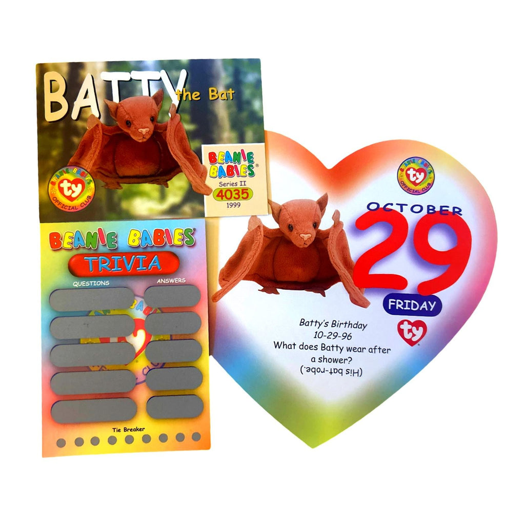 Beanie of the Day (October 29th) Batty the Bat, Beanie Baby Birthday Telegram Treat, Stocking Stuffers, 90s gifts