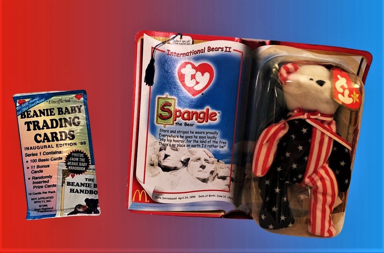Spangle the Bear Beanie Baby (2000 Retired) Gift Set