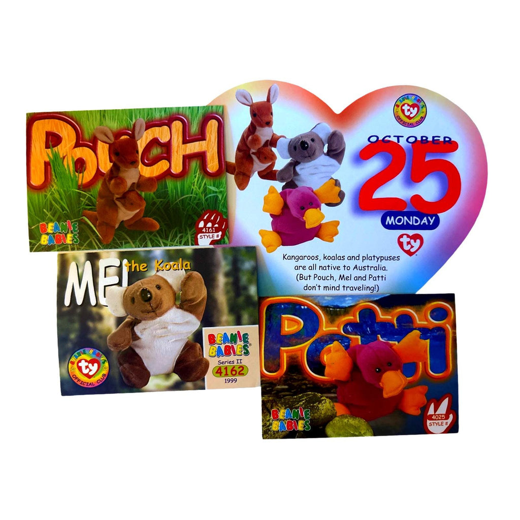 Beanie of the Day (October 25th) Mel Koala, Patti, Pouch Kangaroo Beanie Baby Birthday Telegram Treat, Stocking Stuffers, 90s gifts