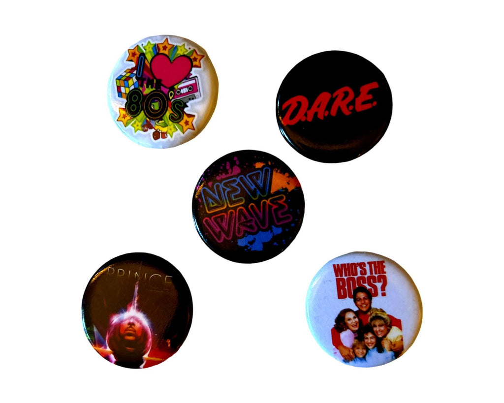 80's Buttons - Pick Your Favorites (1.25 inch) Party Favors