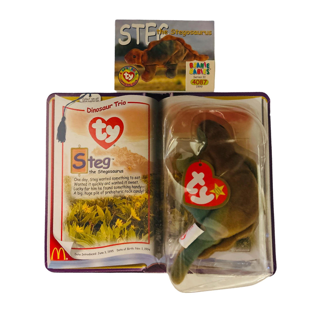 Steg the Stegosaurus Beanie Baby Gift Set 2000 with Trading Card & Sealed Pack