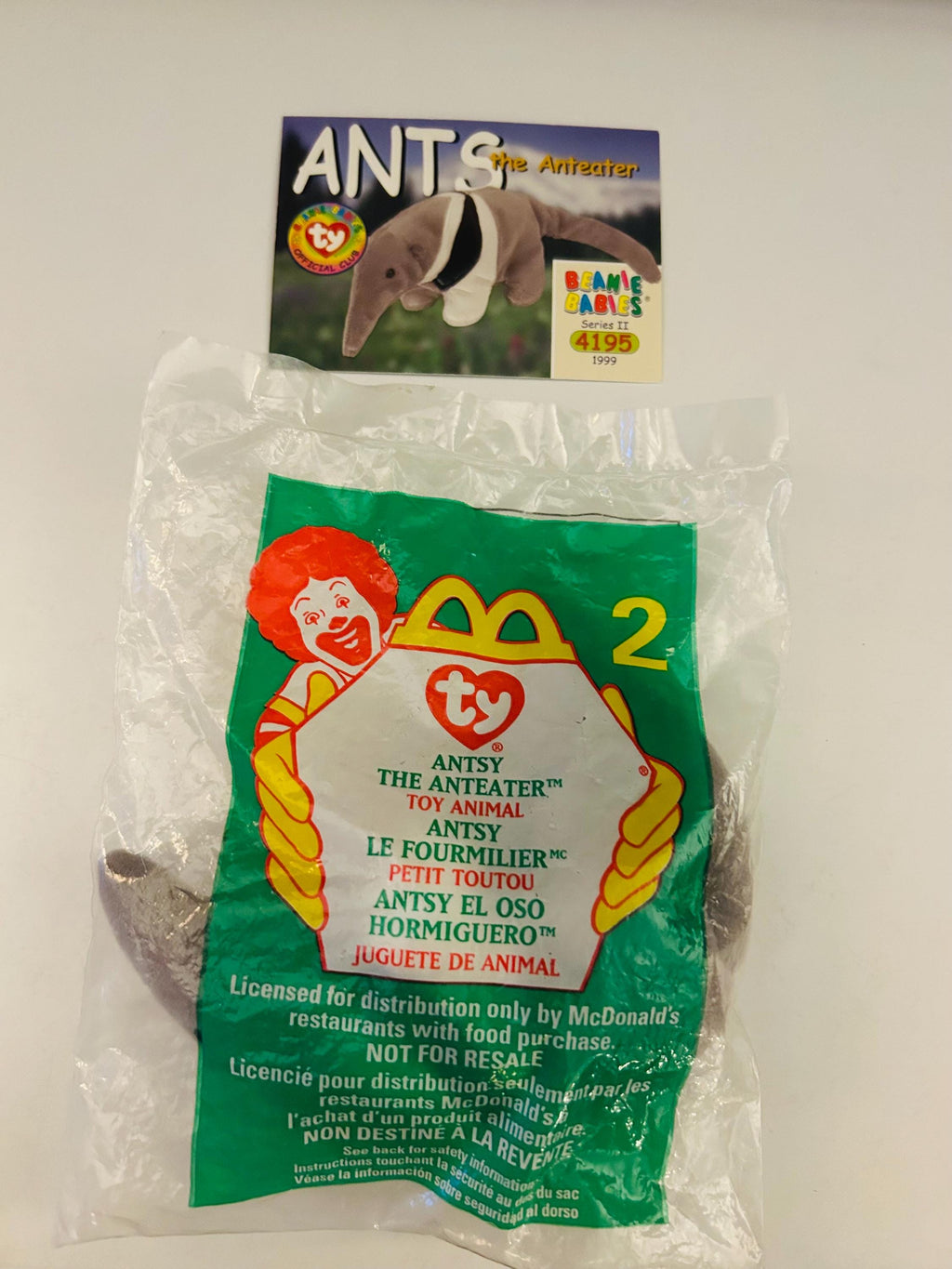 Antsy the Anteater Beanie Baby 1999 with Trading Card Gift Set