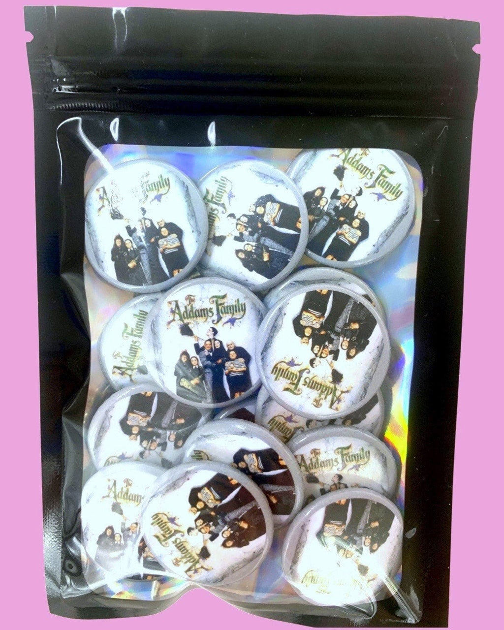 Addams Family Buttons, Party Favors, Halloween