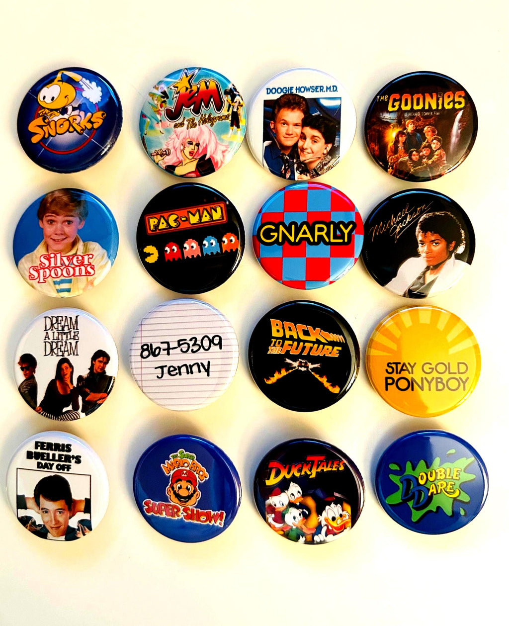 80s style Pinback buttons, Choose Buttons, 80s Party Favors
