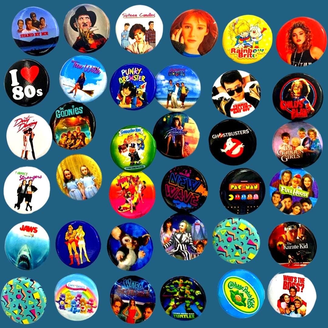 80's Buttons - Pick Your Favorites (1.25 inch) Party Favors, 80s Shows