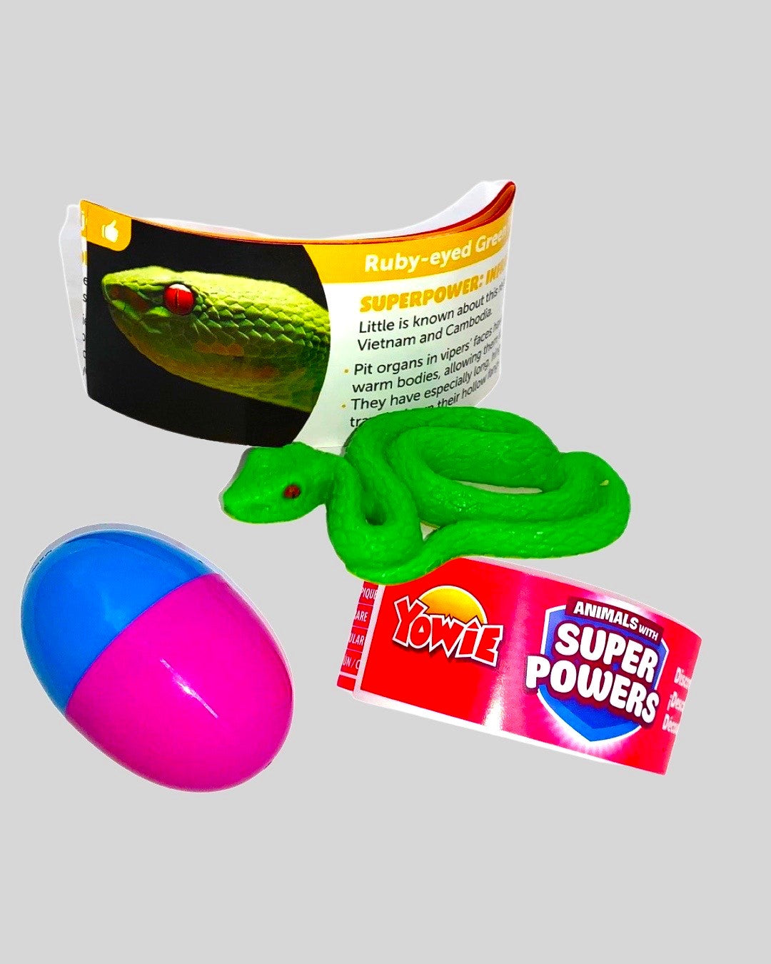 Ruby-eyed Green Pitviper Snake Animals with Superpowers Figure 🐍 Yowie Super Powers